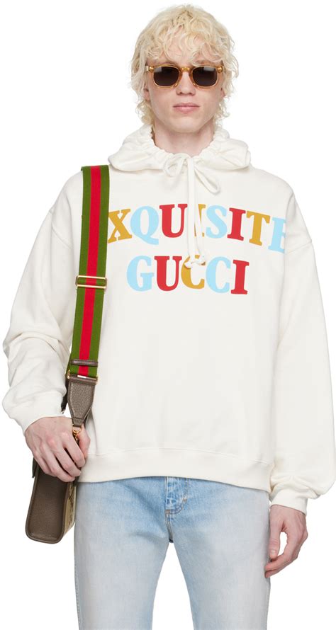 gucci white hoodie bee|cheapest gucci hoodie.